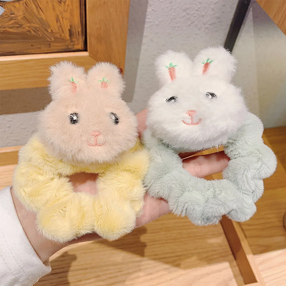 Милая резинка для волос на осень и зиму милая мультяшная плюшевый кролик девочек