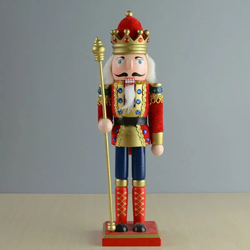 

New European Style 30CM Wrapped Wand King Christmas Red Nutcracker Puppet