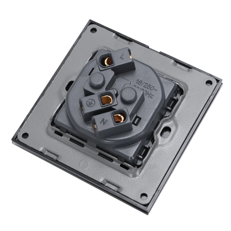 Black Eu Standard Power Socket White Crystal Glass Panel Ac 110~250V 16A Wall | Обустройство дома