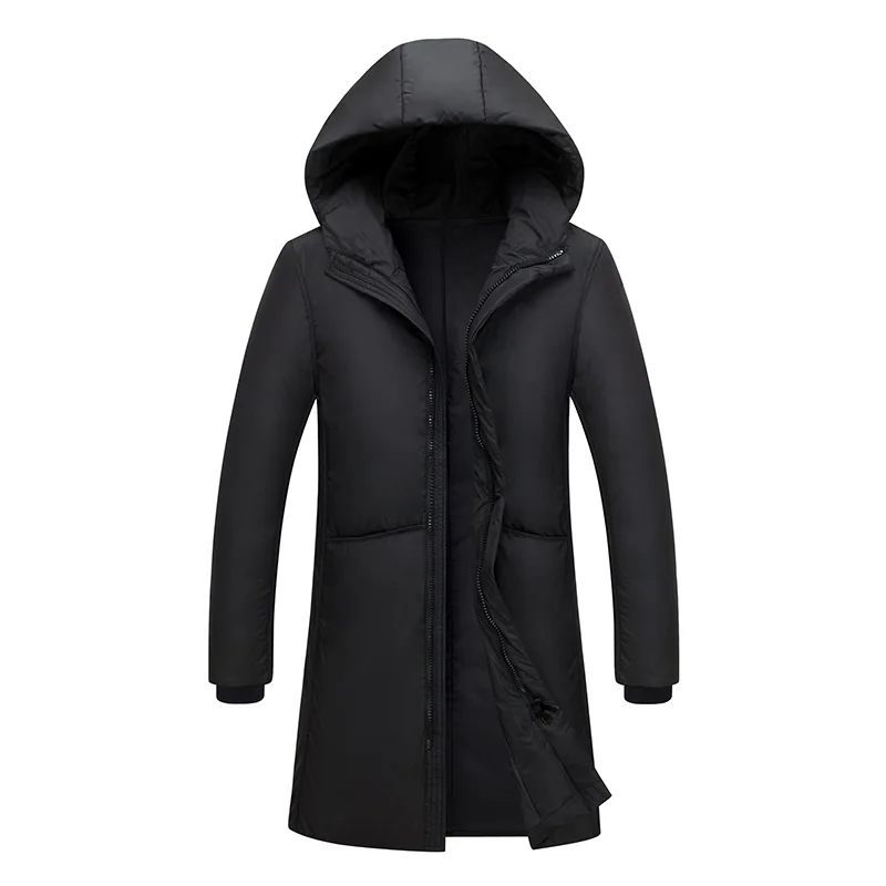 

Men's Long Down Jacket Men 2021 Winter New Hooded Thickening Warm Waterproof Jackets Black Soft Shell Windbreaker Jacket For Men