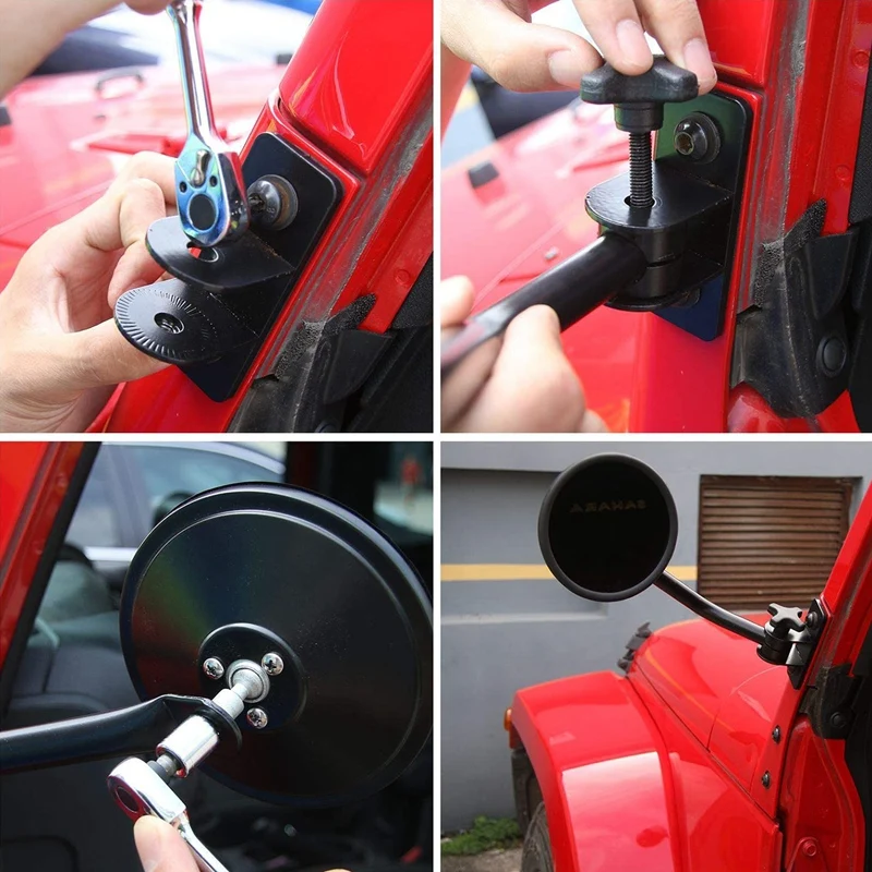 

Doors Off Mirrors Quick Release Mirrors Exterior Accessories for Jeep Wrangler 1997-2006 TJ LJ & 2007-2017 JK JKU