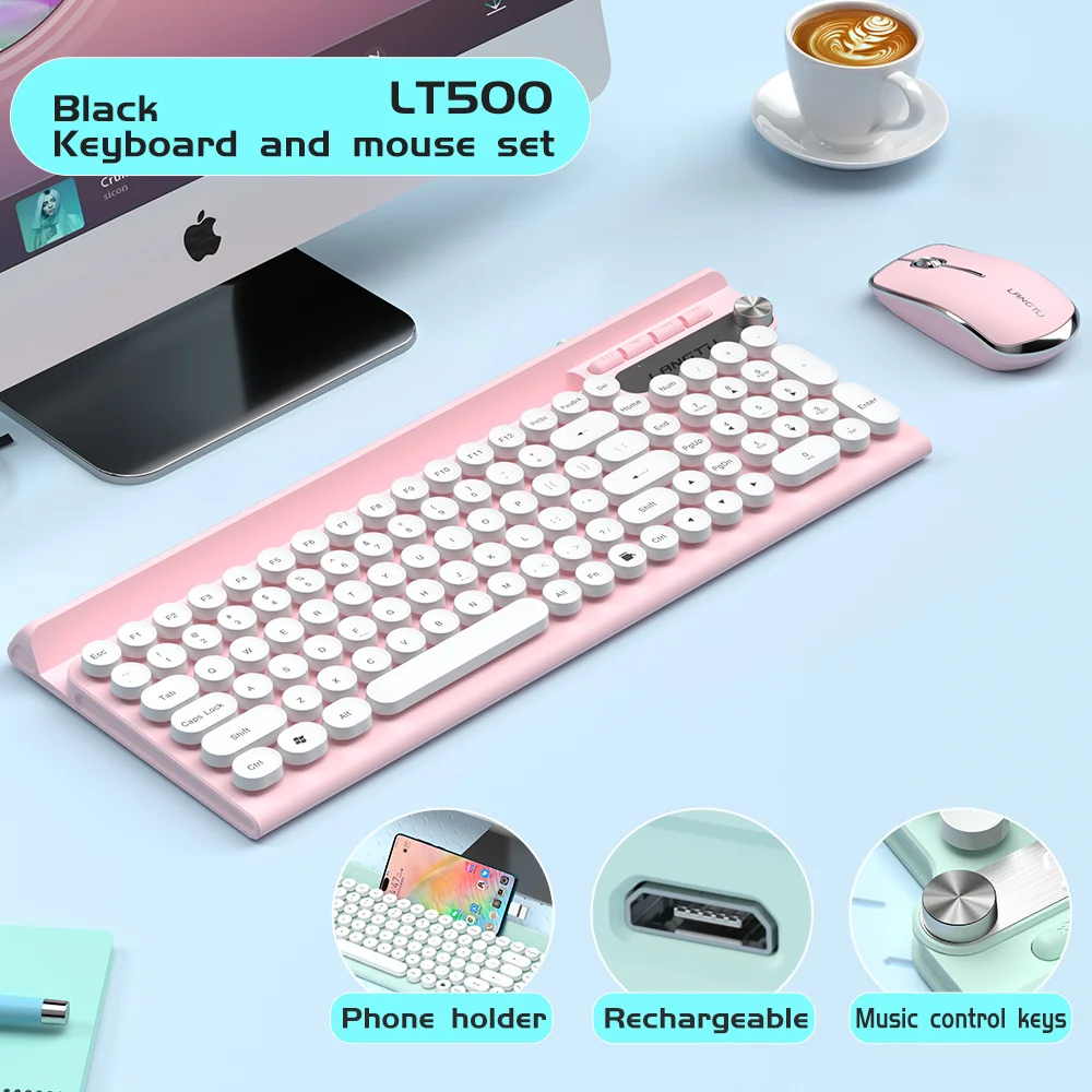 

Беспроводная клавиатура и мышь LT500, набор для зарядки, защита от протекания, три цвета