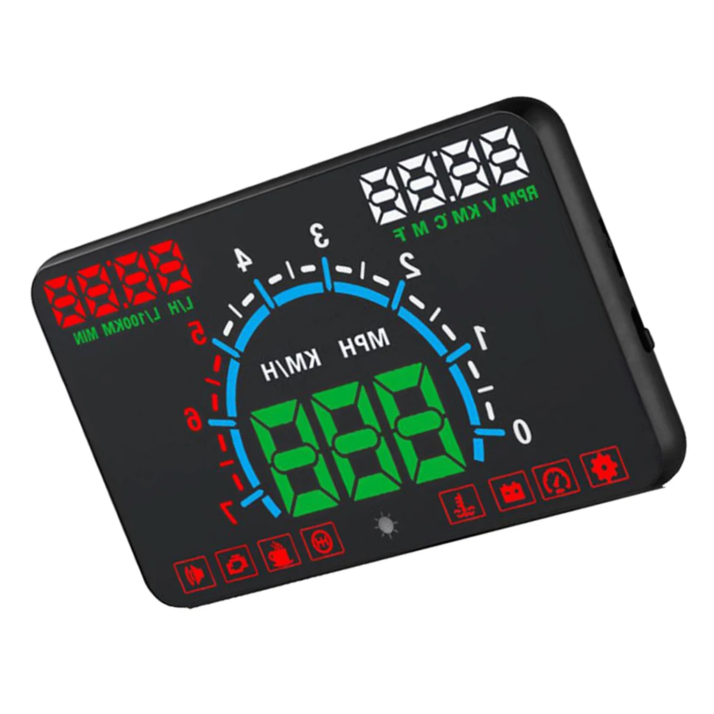 

Автомобильный проводной дисплей HD Спидометр лобовое стекло Двойная модель RPM KM/h