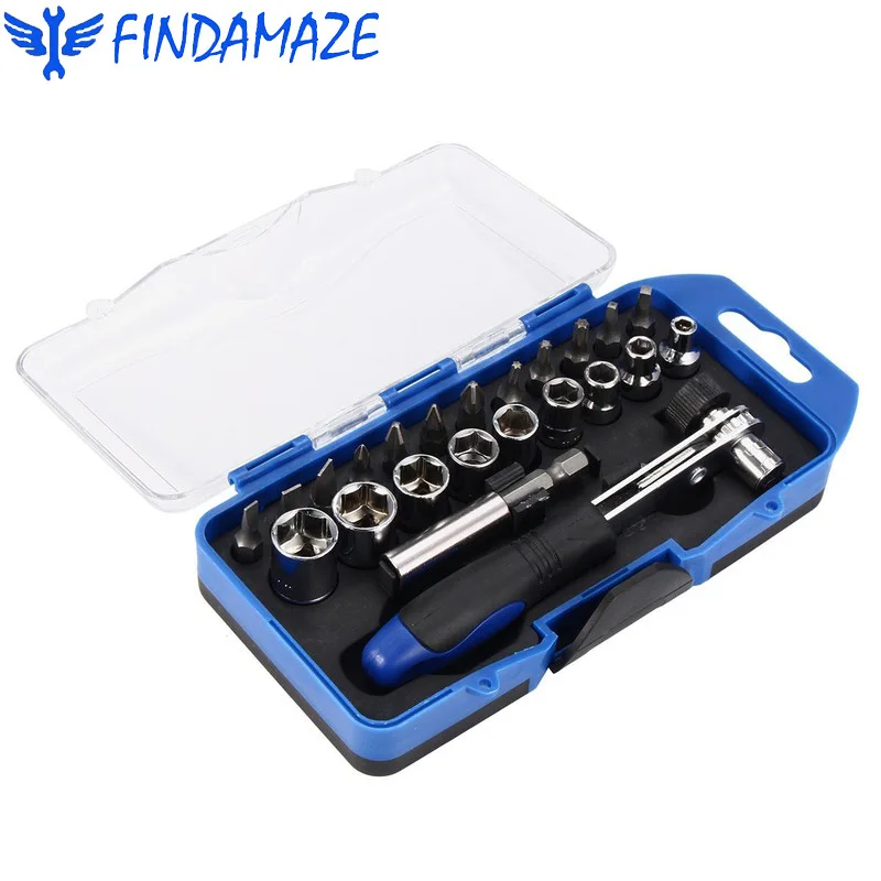 

FINDAMAZE 23 Piece Screwdriver Sleeve Bit Repair Tool / Ratchet Wrench Set Kit / Wrench Ratchet Screwdriver/Screwdriver Set