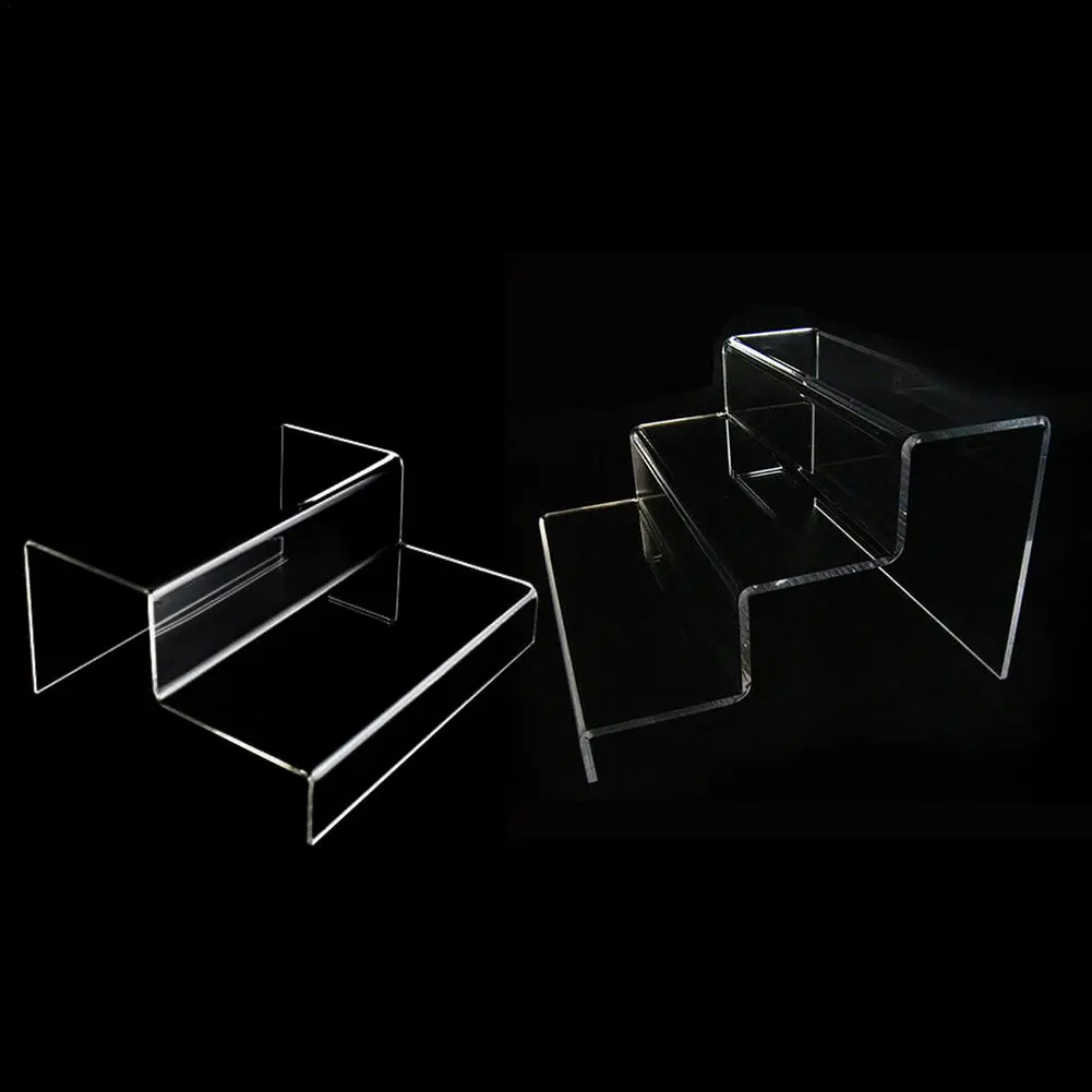 

Стойка-стенд акриловая прозрачная прочная для демонстрации обуви, 2/3 уровней