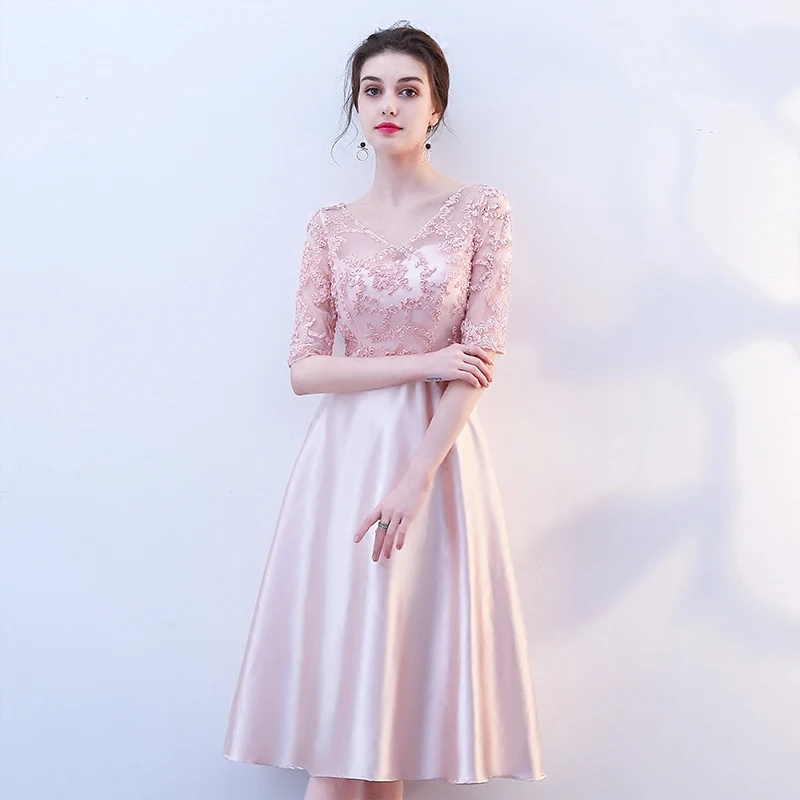 New pink fairy sweet lady girl women princess bridesmaid banquet party ball dress gown free shipping | Свадьбы и торжества