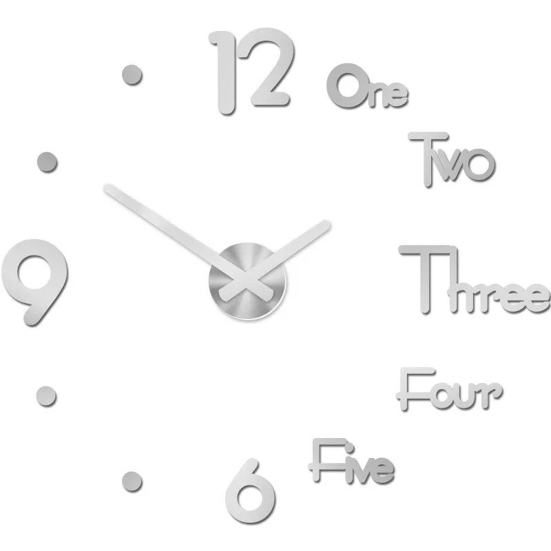 

Big wall clock Diy acrylic mirror sticker home decoration living room quartz clock 3D wall clock home decoration