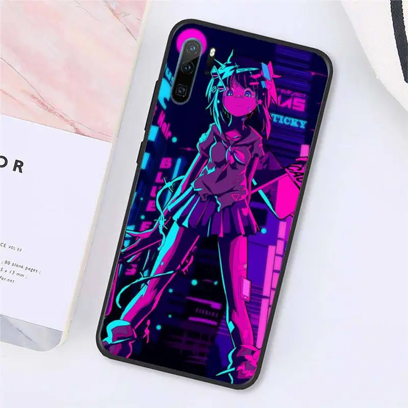 

Japanese style Neon Oni Girl Phone Case For Huawei honor Mate P 10 20 30 40 Pro 10i 9 10 20 8x Lite Y91C V17 6.38 6.44
