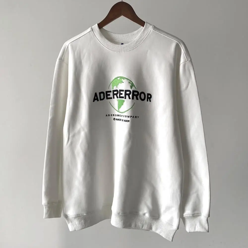 Adererror Толстовка 2020 для мужчин женщин зеленой земле и вышитой буквой свитера с