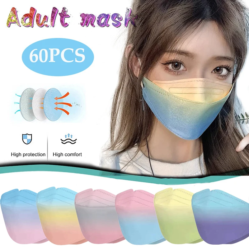 Маска в форме рыбы ffp2mask для взрослых четыре слоя защитная fpp2 одобренная N95 маска