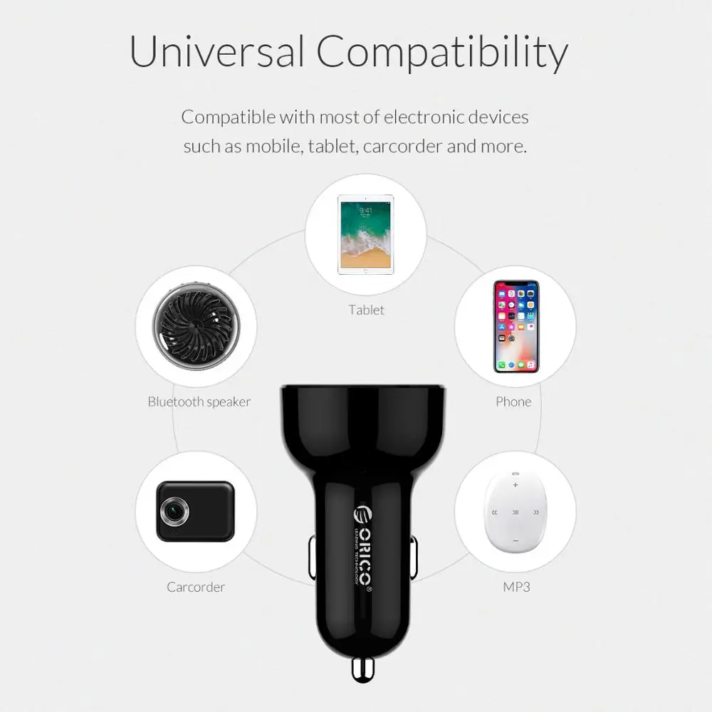 Зарядное устройство ORICO автомобильное с двумя USB портами 15 5 Вт|Зарядные