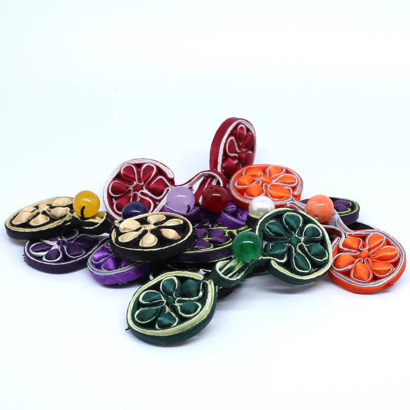 1 пара ручная работа вышивка бисером китайская лягушка застежка узел пуговицы