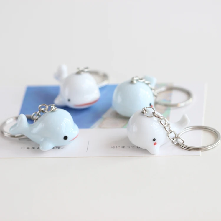 Керамическая подвеска в виде животных мультяшная цепочка для ключей маленькая