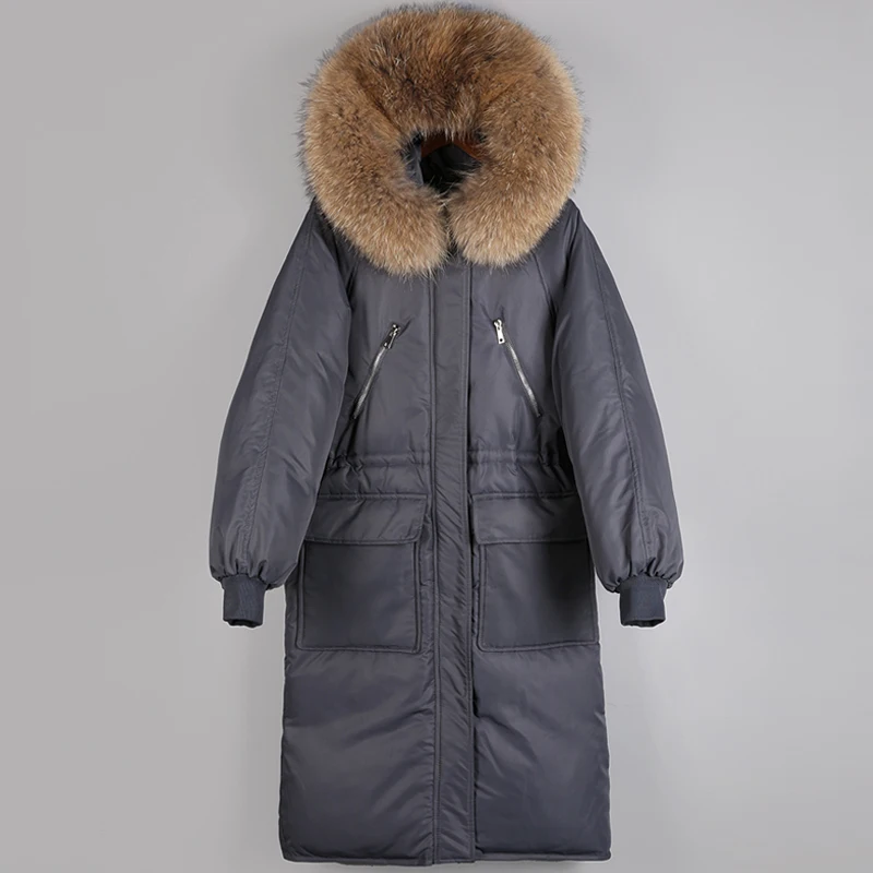 Fitaylor женский теплый пуховик с большим воротником из натурального меха капюшоном