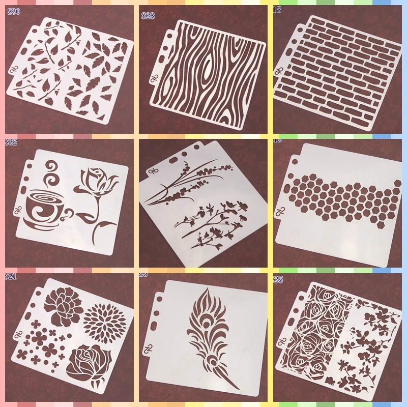 28 стилей Многослойные трафареты для стен раскраска скрапбукинга тиснильный