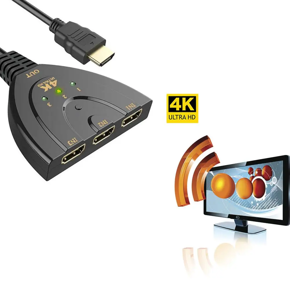 4K * 2K 3D Mini 3 порта HDMI-совместимый переключатель 1.4b сплиттер 1080P в 1 порт