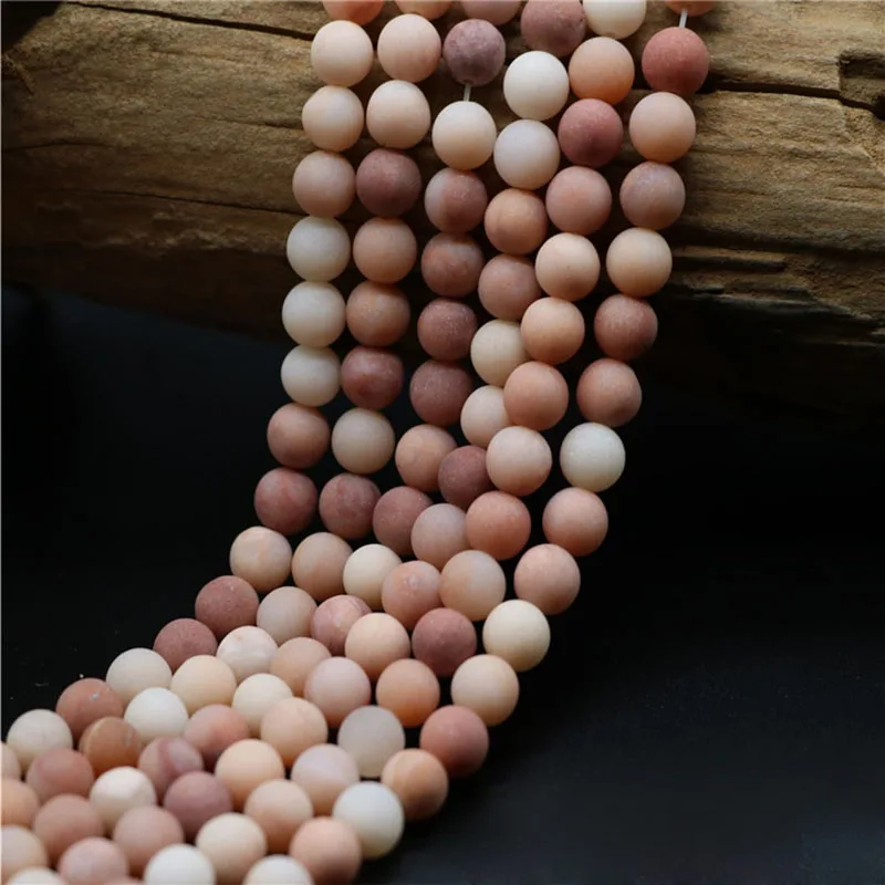 Матовые розовые бусины из натурального камня для авантюрина круглые свободные