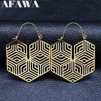 fashion bohemia geometry stainless steel india circle earrings women gold cold earrings round jewelry pendientes aro e9349s01