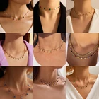 Ожерелье-чокер женское с кристаллами и кисточками, ожерелье в стиле бохо, ювелирное изделие