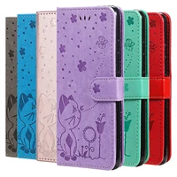 cat pattern flip wallet leather case for oppo reno 5 pro plus reno4 lite 4z 5z realme 5 6 6s 6i 7 7i 8 pro v13 v5 5g book cover