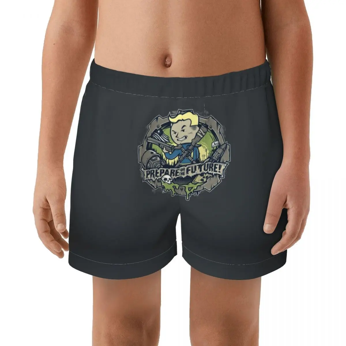 

Шорты для мальчиков Fallout, Быстросохнущий купальный костюм, плавки-боксеры, шорты для серфинга с поясом, летние пляжные шорты