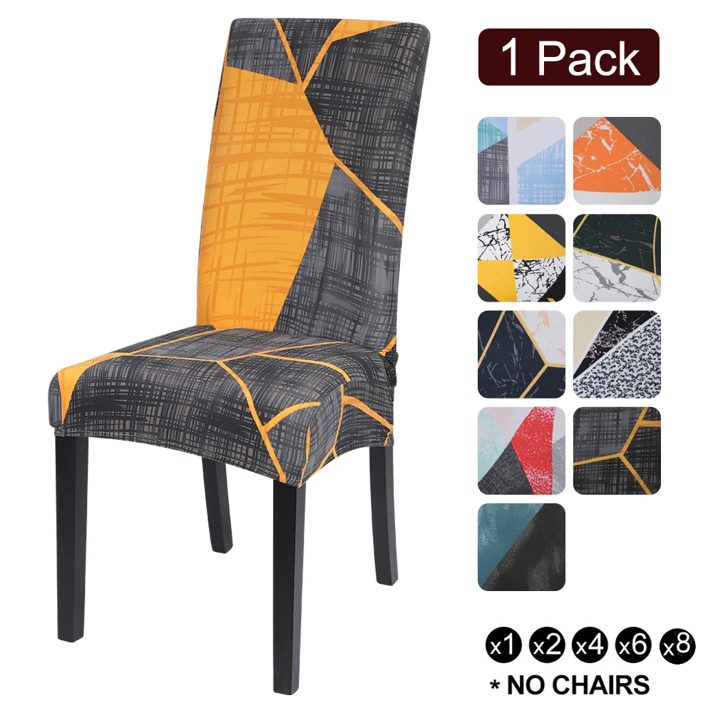 

1/2/4/6/8pcs Printed Elastic Chair Covers Spandex Chair Cover Dining Furniture Slipcover Covers For Wedding Party