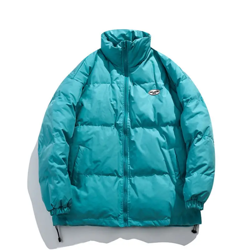 Simple Solid Color Stand-up Collar Plus Velvet Thick Cotton Coat for Men and Women Loose and Versatile Winter Warm Cotton Coat