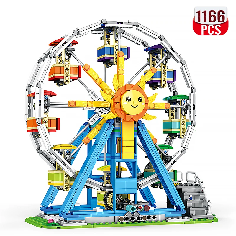 

Technical Expert Ferris Wheel Model Building Blocks Amusement Park Bricks MOC Set DIY Assembly Toys Christmas Gift For Children