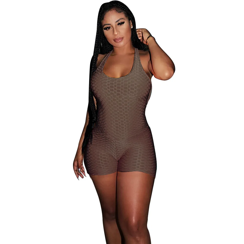 

New Sexy Women Sleeveless Romper Jumpsuit Bodycon Bodysuit Slim Fit Sports Short Pants Clubwear Backless Biker Shorts Playsuit
