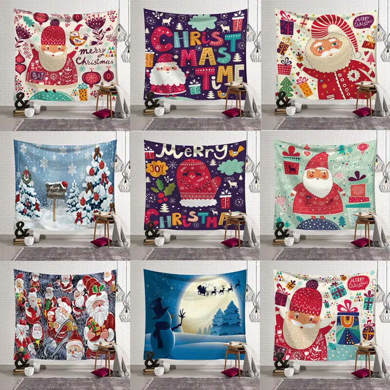 2019 модный мультяшный узор Рождественский гобелен Санта Клаус Олень гобелены