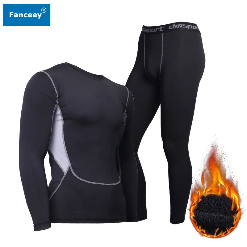 Мужское термобелье Fanceey теплые кальсоны компрессионное нижнее белье для фитнеса