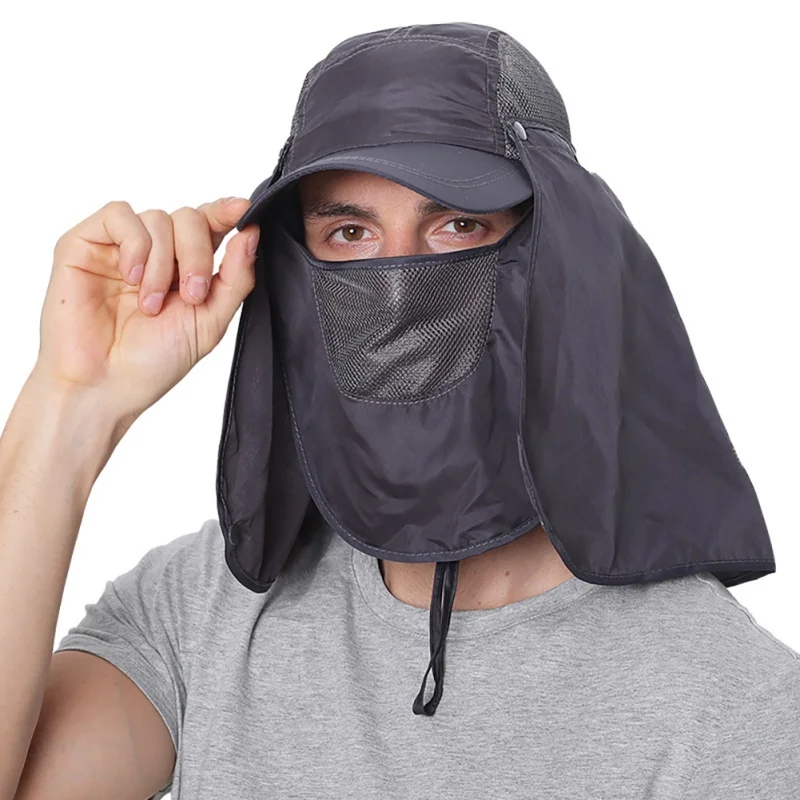 

UPF50+ Sun Hat For Women Men Breathale Mesh Bucket Hat With Neck Flap Outdoor Long Wide Brim Hiking Fishing Hats Hot Sell
