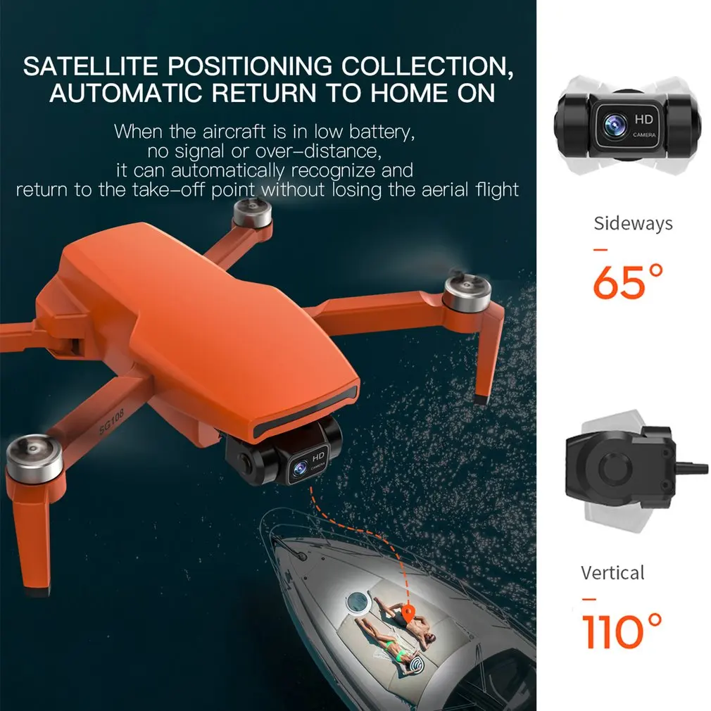 квадрокоптер sg108 pro 4k 2 оси gps wi fi fpv free global shipping