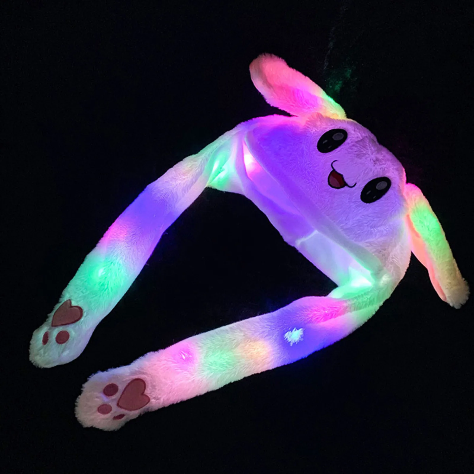 Шапка с кроличьими ушами, движущимися, милый карикатурный игрушечный заяц, кавайный, смешной день рождения подарок, мягкая шапка-шляпа для зимы.