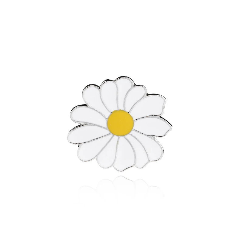 New Fashion Cute Lightning Daisies Chrysanthemum Button Pins Denim Jacket Clothes Lapel Pins Women Girls For Valentine's Day