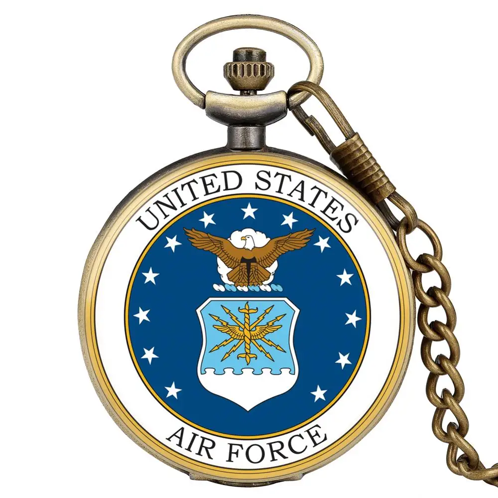 Часы Exquise бронзовые военно-морские силы армейские кварцевые карманные с цепочкой