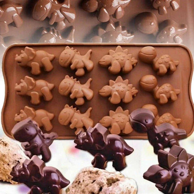 Лидер продаж 3D силиконовая форма в виде милых животных динозавров для украшения