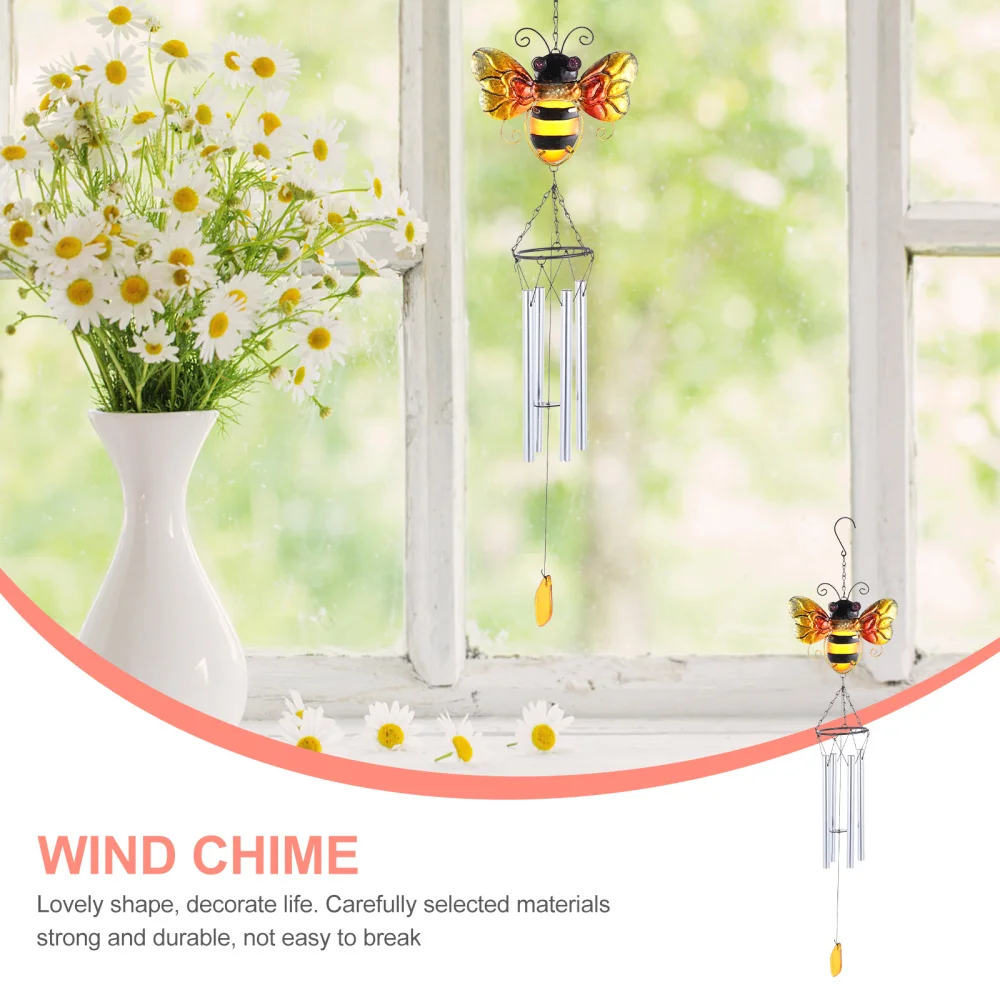 

1pc Bee Shaped Wind Chime Creative Garden Hanging Pendant (Assorted Color)