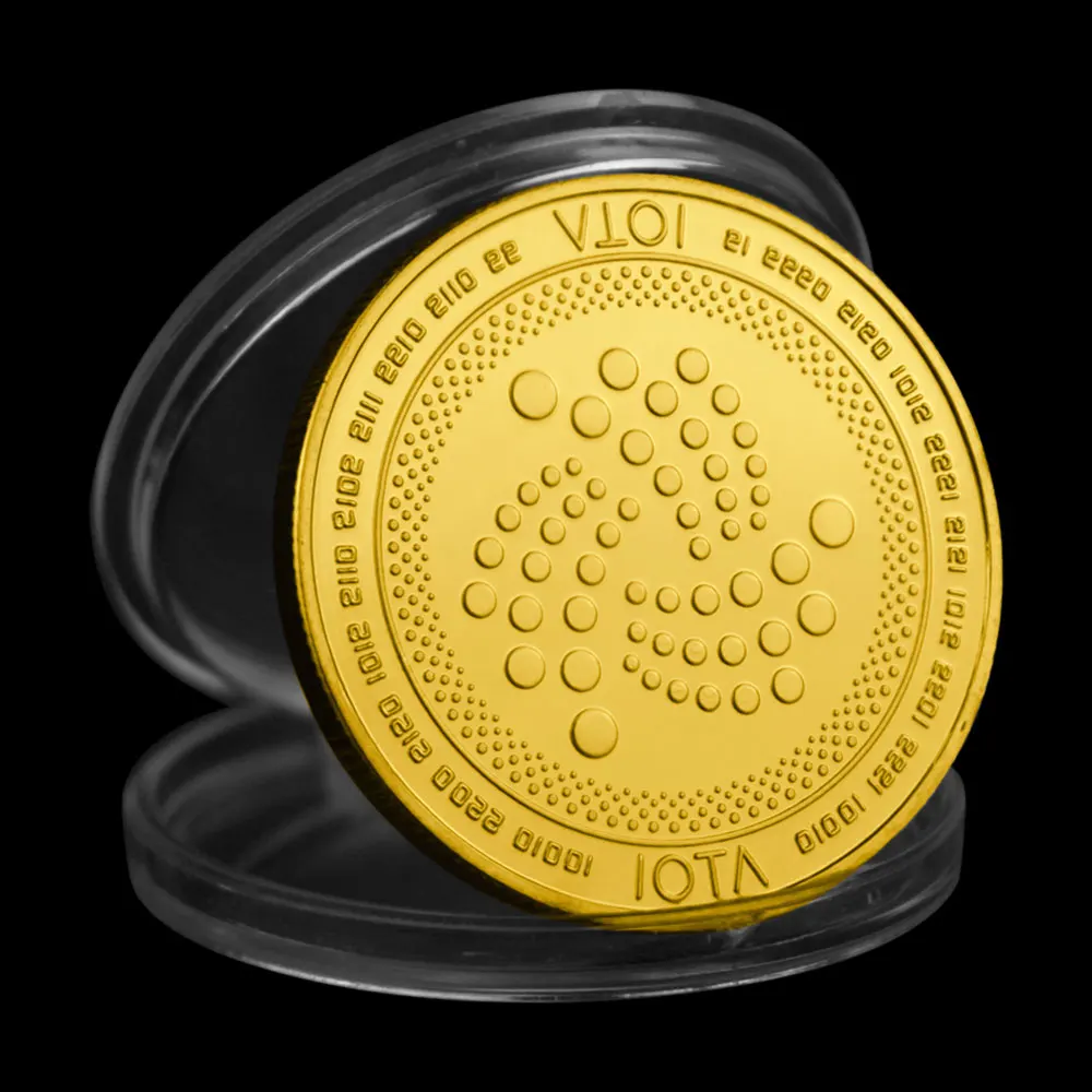Криптовалюты IOTA 40 мм криптовалюты позолоченные монеты сувениры и бриллиантовые