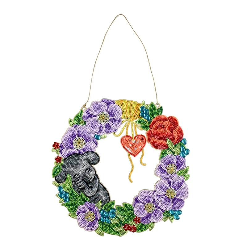 

Набор для алмазной живописи «сделай сам» 5D для взрослых, подвесной милый цветочный венок, украшения, Декор
