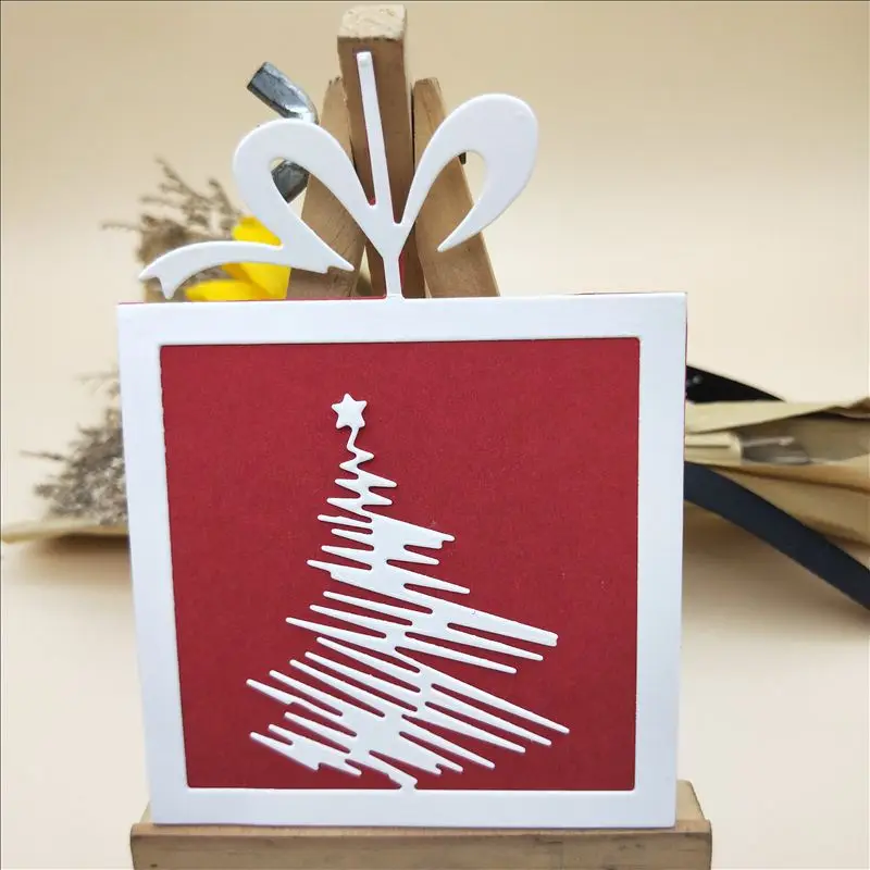 Рождественская коробка для резки металла трафареты DIY скрапбукинга декоративные