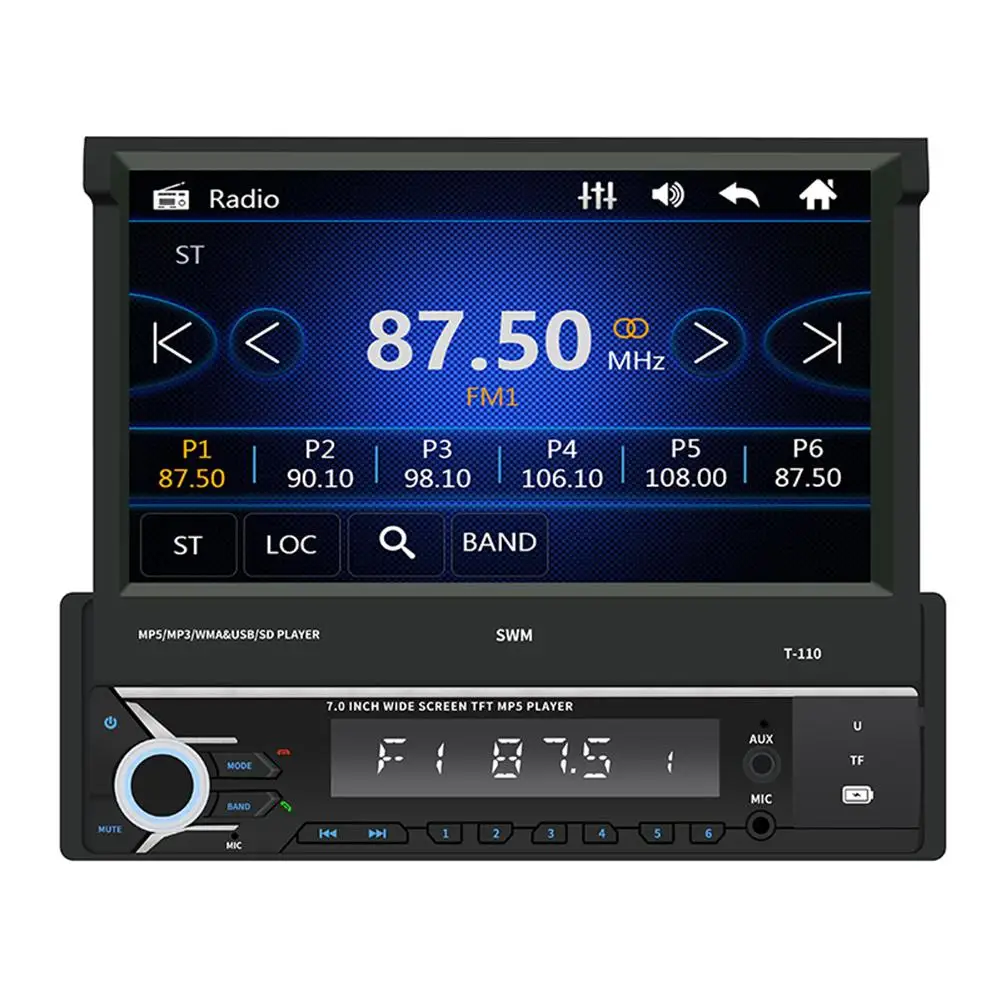 7 дюймов Автомобильный радиоприемник MP5 мультимедиа CD Видео плеер Bluetooth Fm