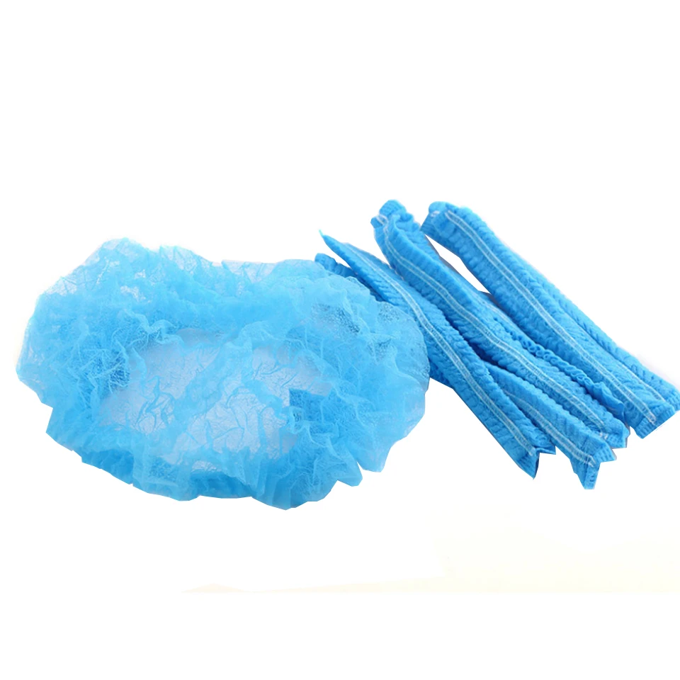 Одноразовые Синие плиссированные эластичные сетчатые нетканые стерильные