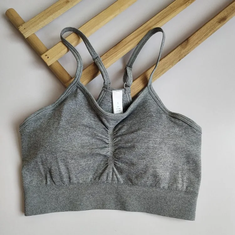 Mesh Sports Bra Push Up Padded Strappy Yoga Sportswear Running Sport Bras Women Fitness Gym Bra Sexy Seamless