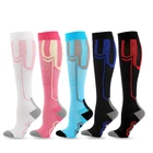 Носки для бега с узором Спортивные Чулки Компрессионные Мужские уличные носки до колена для баскетбола марафона диабета подарок для мужчин