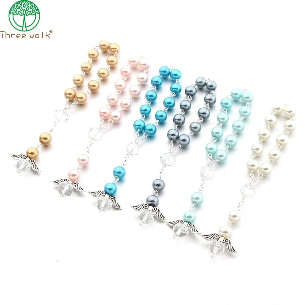 

glass Bead Bracelet Religion Jesus Little Angel Rosary Bracelet Christianity European Alloy jewelry Hot sale
