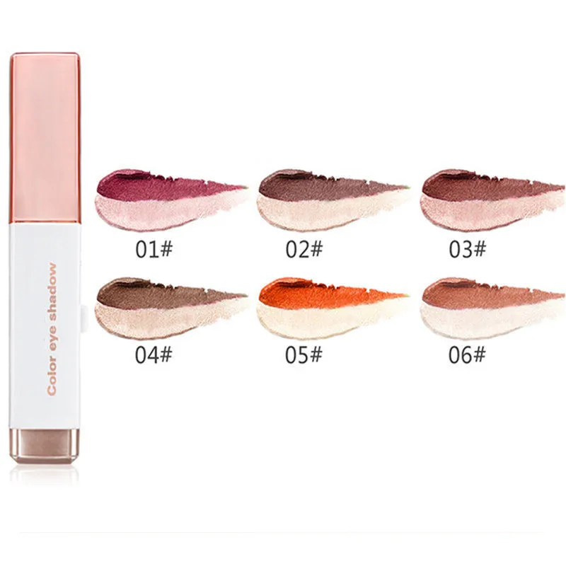 

Portable Double Color Eye Shadow Shimmer High light Stick Gradient Colors Makeup Pearl Eyeshadow Pen Makeup Tool Waterproof