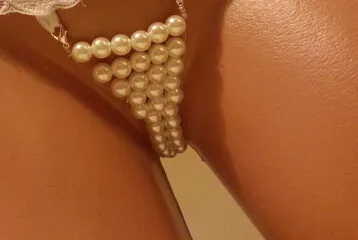 Женские эластичные трусики стринги ручной работы бикини с жемчужной цепочкой