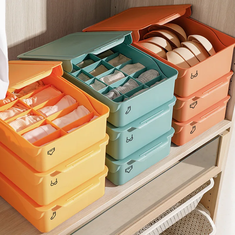 

Underwear Storage Box Household Drawer Wardrobe Compartment Artifact Socks Panties Three-in-one Storage Box Underwear Organizer