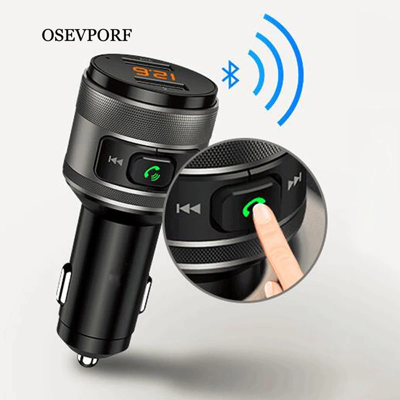 dual usb car charger for huawei p40 p30 pro xiaomi handsfree fm transmitter mp3 quick charge for iphone 12 11 pro max 7 8 plus free global shipping